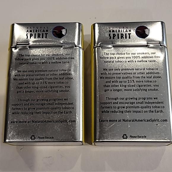 Vintage American Spirit Collectible Cigarette Tin Pack Yellow Silver  OS - Picture 6 of 8